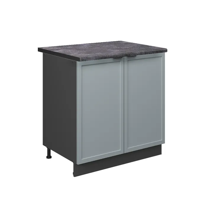 Vicco Meuble bas de cuisine Bleu clair-gris/Anthracite 80cm plan de travail Anthracite