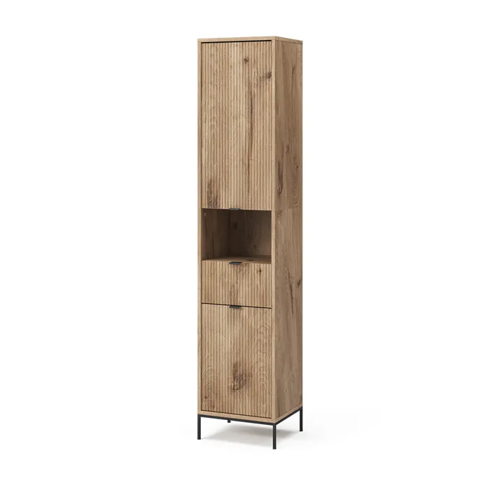 Vicco Armoire de salle de bain Chêne Viking 40x190cm avec porte et tiroir