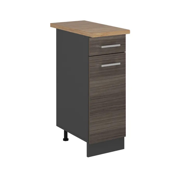 Vicco Meuble cuisine Gris noble 30cm, PT Chêne