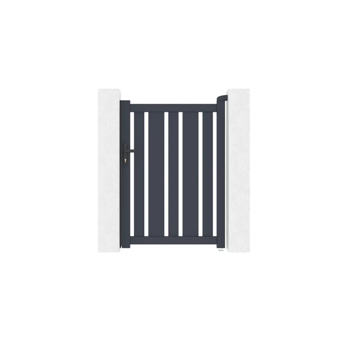 Portillon 1m VEYMONT H.1,4m gris + 2 poteaux EIFEL H.166cm Gris