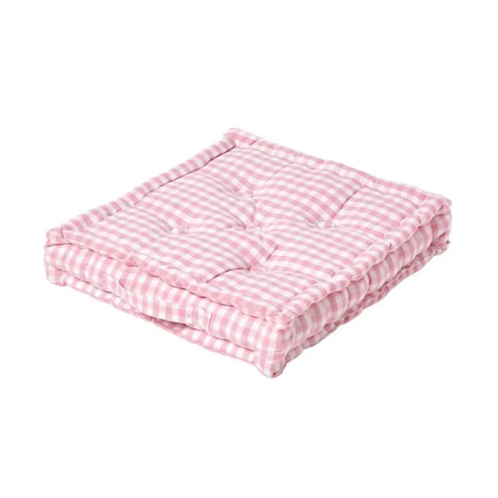 Coussin De Sol Rose Carreaux Vichy 50x50cm - Homescapes