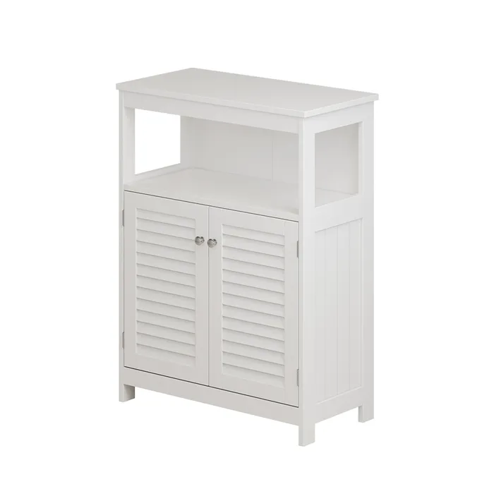 Vicco Meuble salle de bain Blanc 60x80cm avec portes et compartiment ouvert
