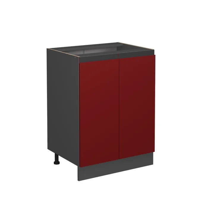 Vicco Meuble bas de cuisine Rouge 60cm J-Shape, sans PT