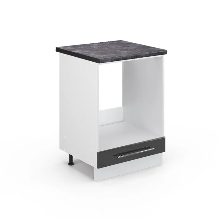 Vicco Meuble pour four Anthracite Haute brillance/Blanc 60cm plan de travail Anthracite