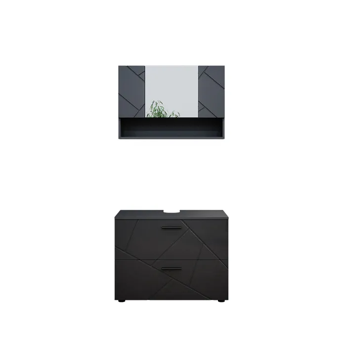 Vicco Meubles bain Anthracite Haute brillance 2 pièces