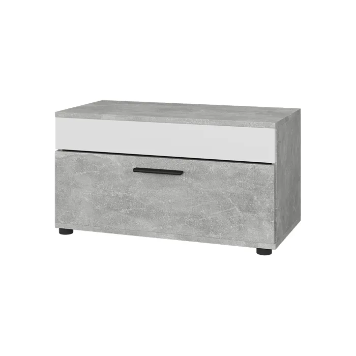 Vicco Étagère à livres Béton/blanc 70.8x38.9cm avec porte rabattable
