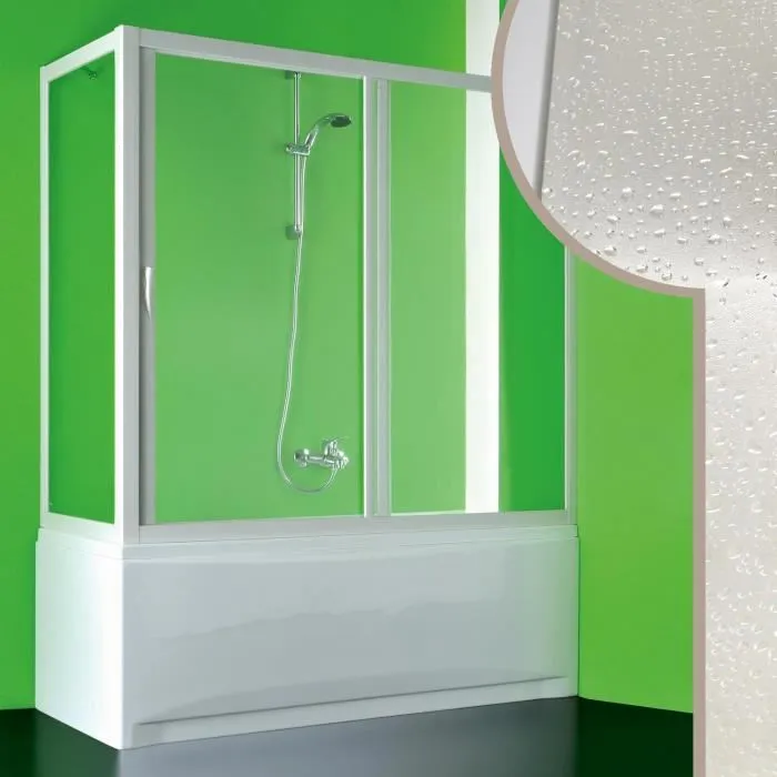 Cabine douche Pare-Baignoire 70x140 CM en acrylique mod. Plutone avec ouverture centrale
