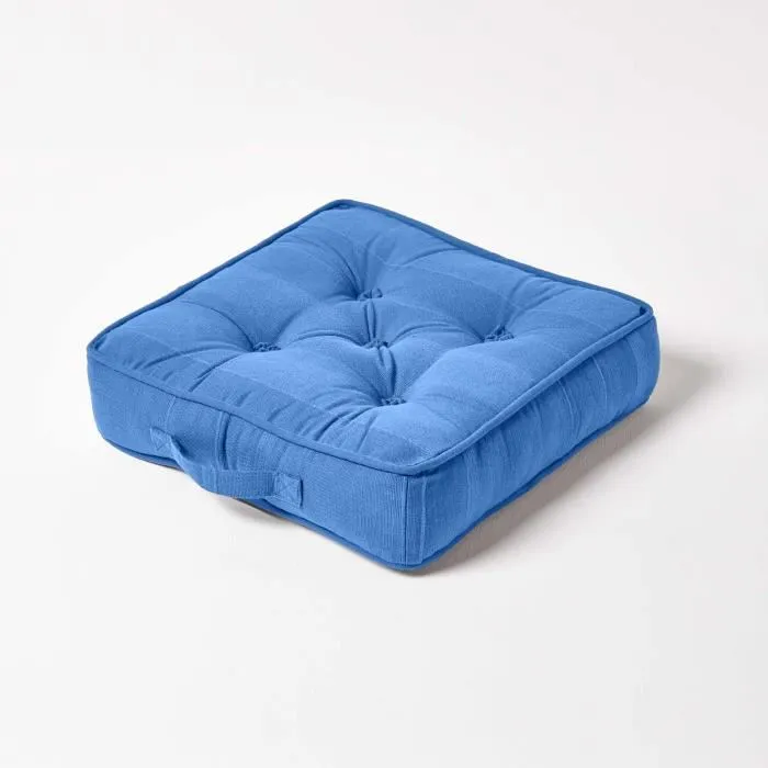 Coussin De Sol Bleu Rajput Tissé Main - Homescapes
