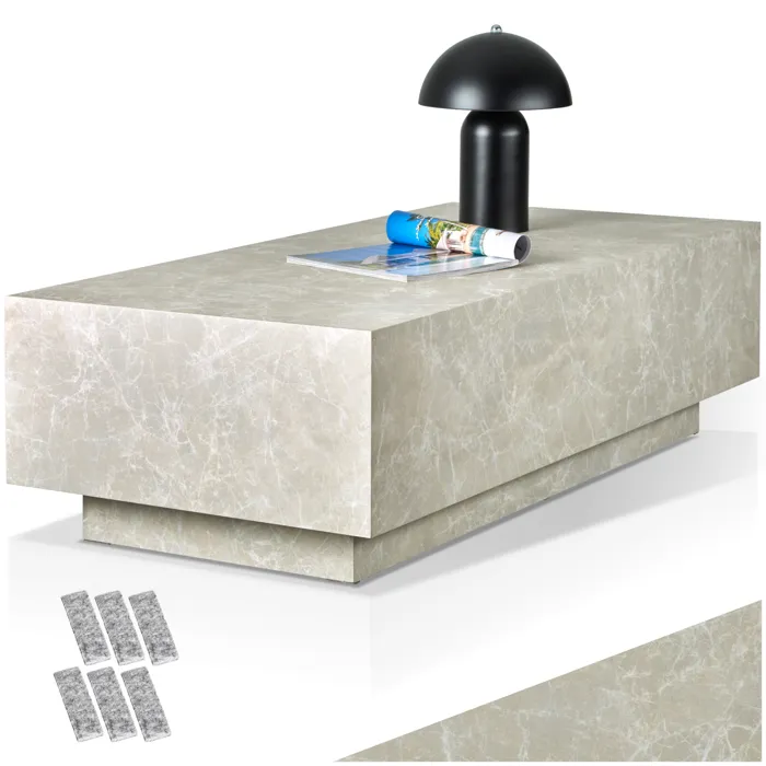 Table basse d'appoint avec pieds en bois MDF sans montage design minimaliste