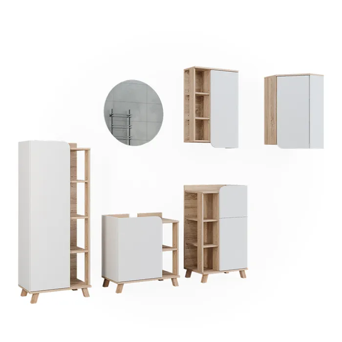 Vicco Meubles bain Sonoma/Blanc 6 pièces