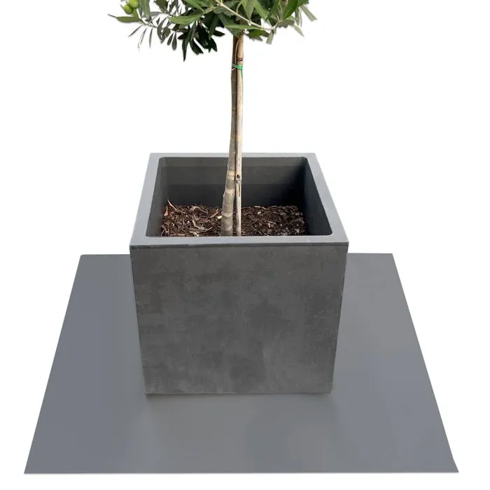 Tapis de jardinière Dessous de Pot de Fleur Majesty, Carré 60 x 60 cm, Gris foncé - Floordirekt