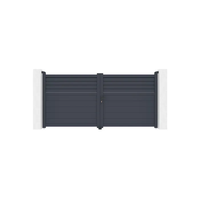 Portail battant 3m CARPATIA H.140 aluminium gris