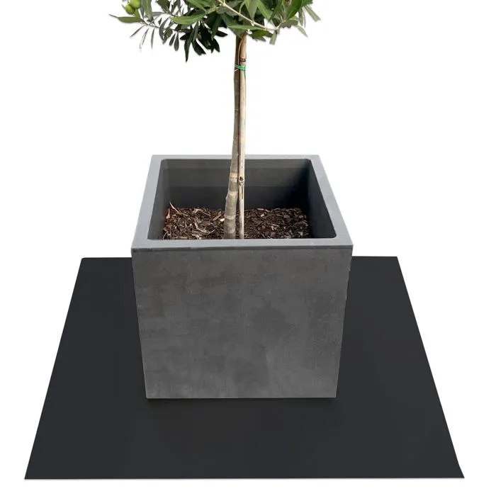 Tapis de jardinière Dessous de Pot de Fleur Majesty, Carré 60 x 60 cm, Noir - Floordirekt