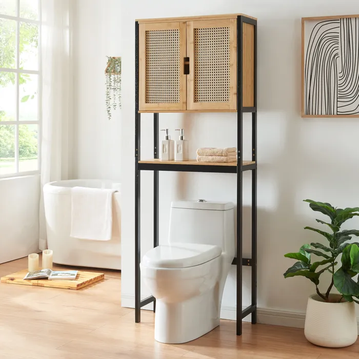 Meuble WC Tervola 172 x 63 x 27 cm noir naturel en.casa