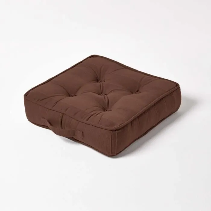 Coussin De Sol Chocolat Rajput Tissé Main - Homescapes