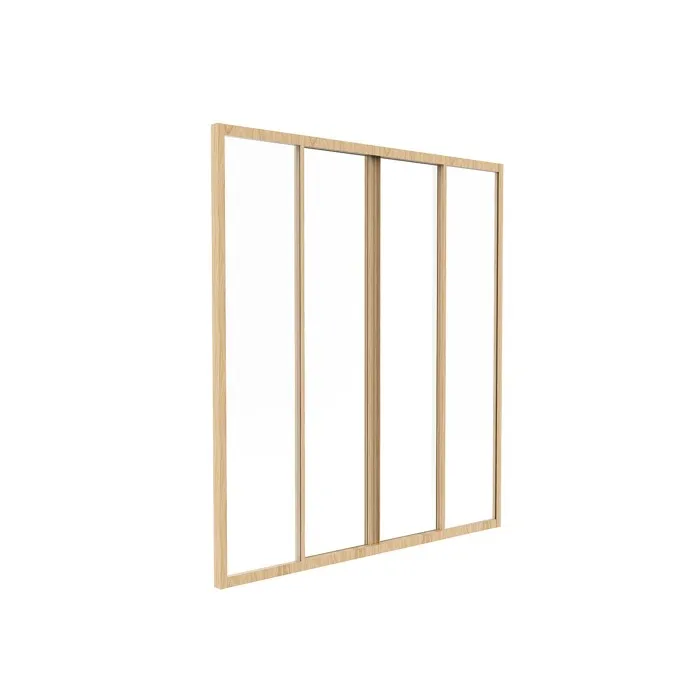 Verrière coulissante en aluminium thermolaqué naturel clair 120 x 130 cm- RAVENA