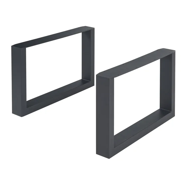 Lot de 2 pieds de table Makers acier 40 x 64 cm noir en.casa
