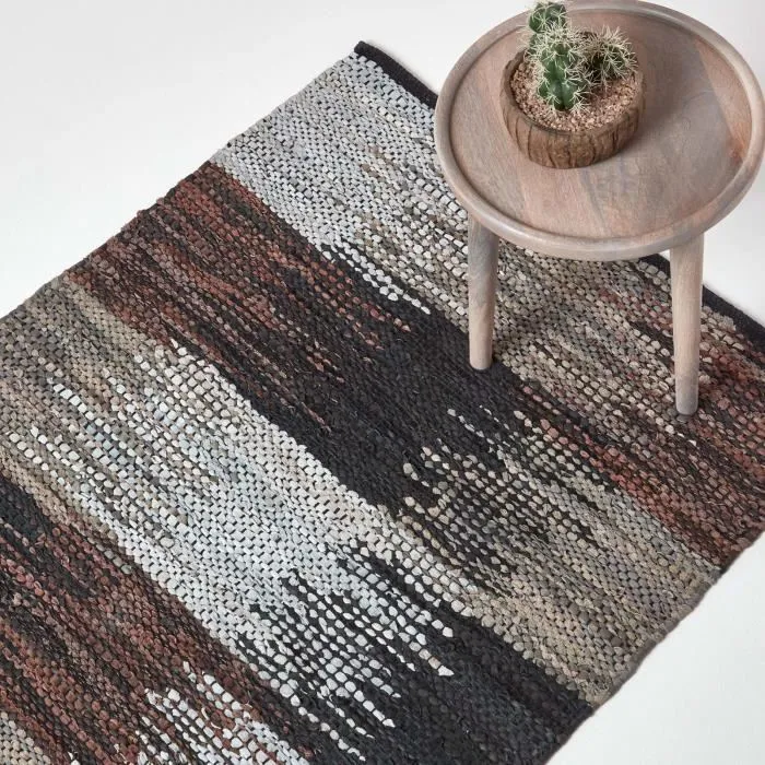 Tapis En Cuir Recyclé Multicolore 90x150cm - Homescapes