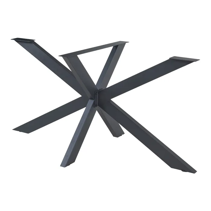 Structure de table Oberau acier 120 x 68 x 71 cm noir en.casa