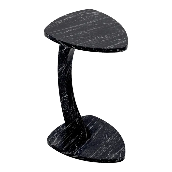 Table d'appoint Klinerg 40 x 37 x 56 cm effet marbre noir en.casa