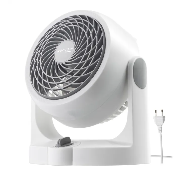 Iris Ohyama, Ventilateur de table Woozoo, silencieux, puissant & portable, 13m², Inclinaison verticale, PCF-HD15N, Blanc