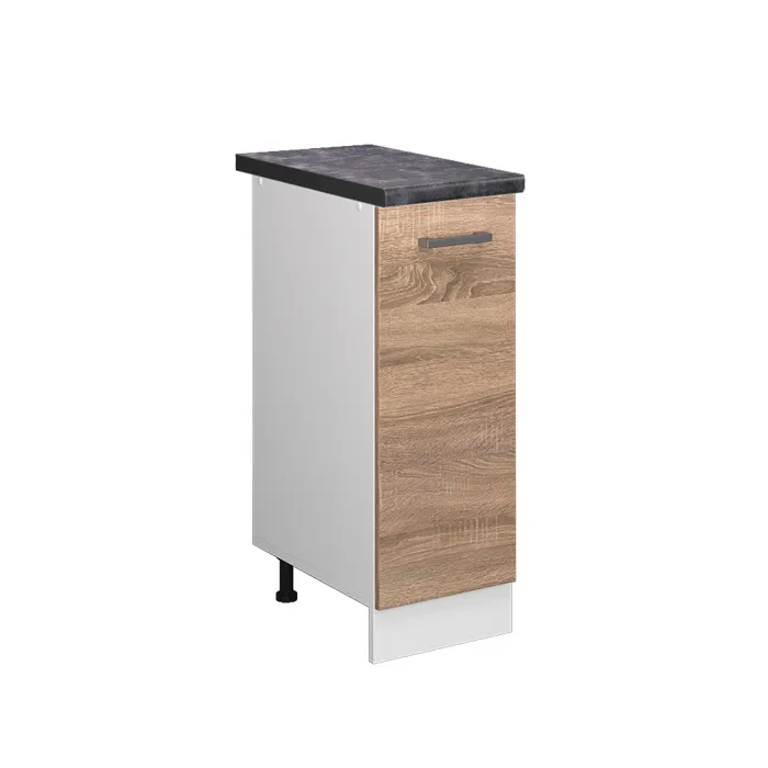 Vicco Meuble de cuisine Sonoma/Blanc 30cm plan de travail Anthracite