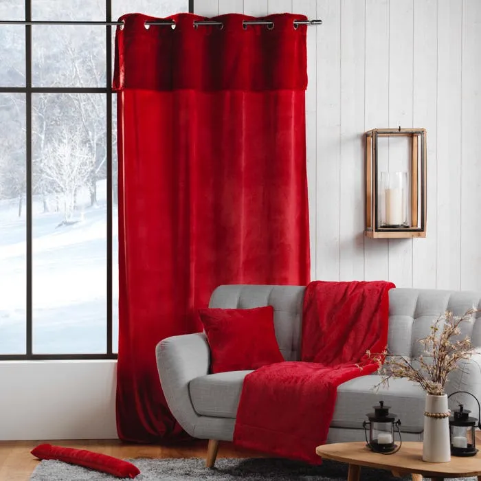 Rideau A Poils Doux 140 X 240 Cm Caresses Rouge