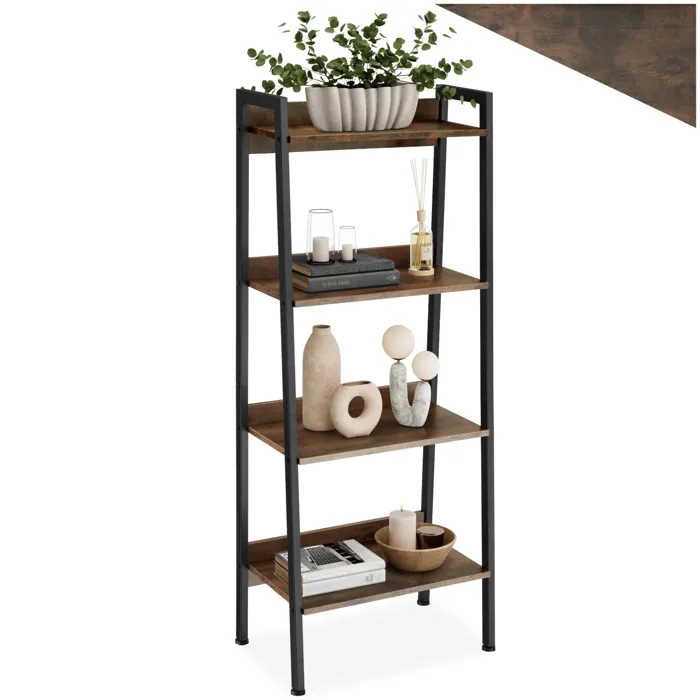 Étagère Style Industriel 575x34x138 Bois Foncé Bois Foncé