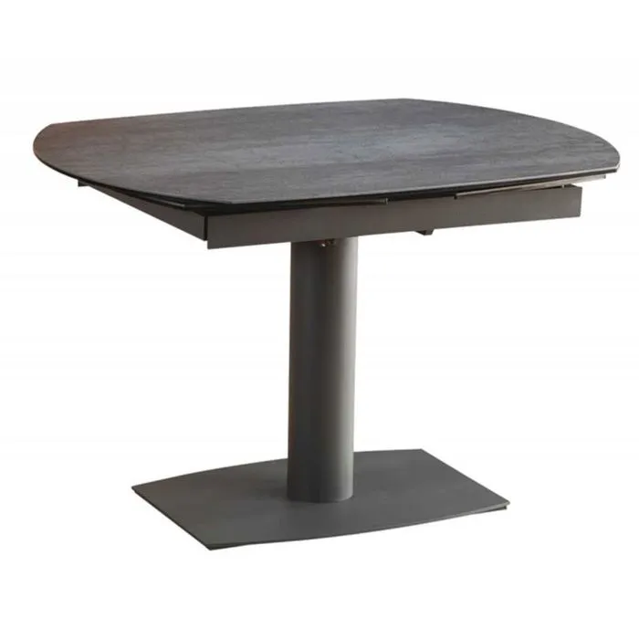 PIKAM - Table de Repas Allongeable Céramique Gris Anthracite