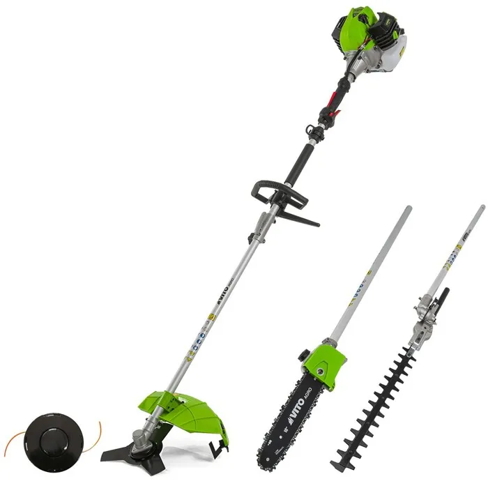 Outil de jardin 4 en1 Débroussailleuse Coupe bordure Taille haies Elageuse Moteur 2T 52Cm3 - VITO