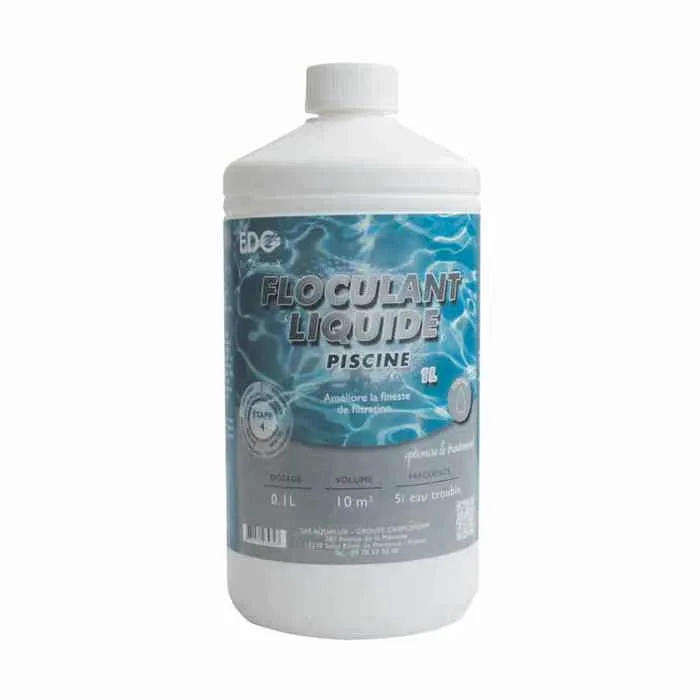 Floculant Clarifiant Piscine Edg By Aqualux 1 Litre Blanc Plastique