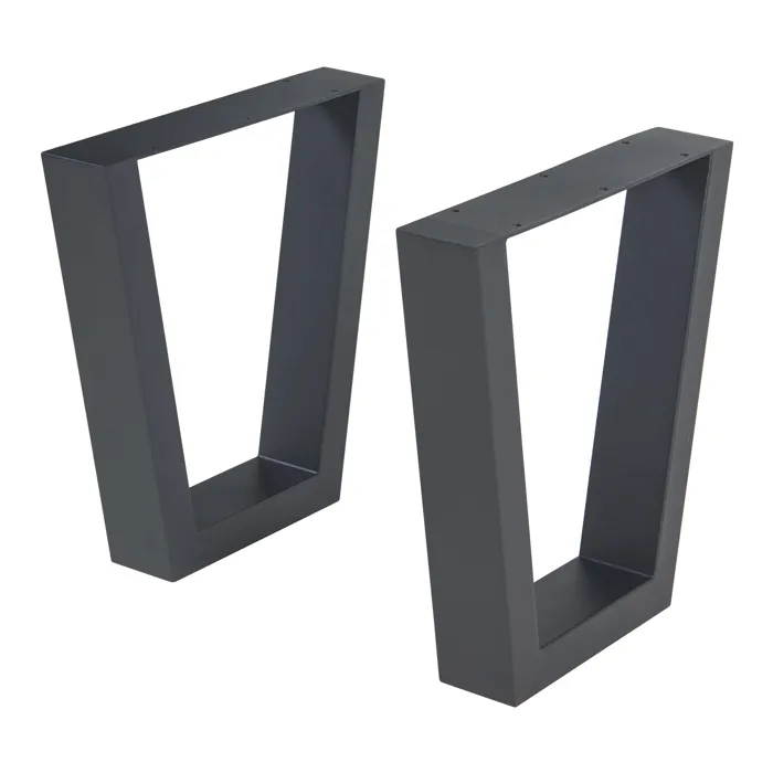 Lot de 2 pieds de table Lalling acier 43 x 40 cm noir en.casa