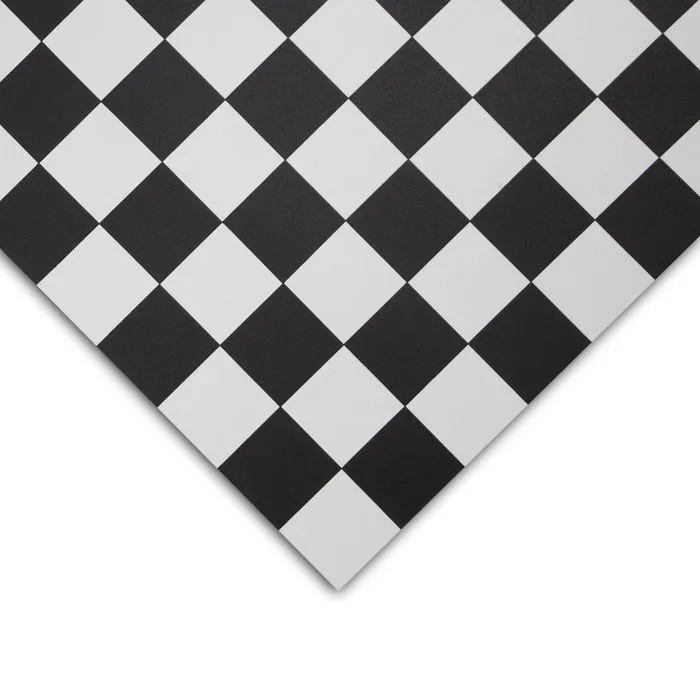 Sol vinyle motif rétro Atlantic Damier 019D, 100 x 550 cm