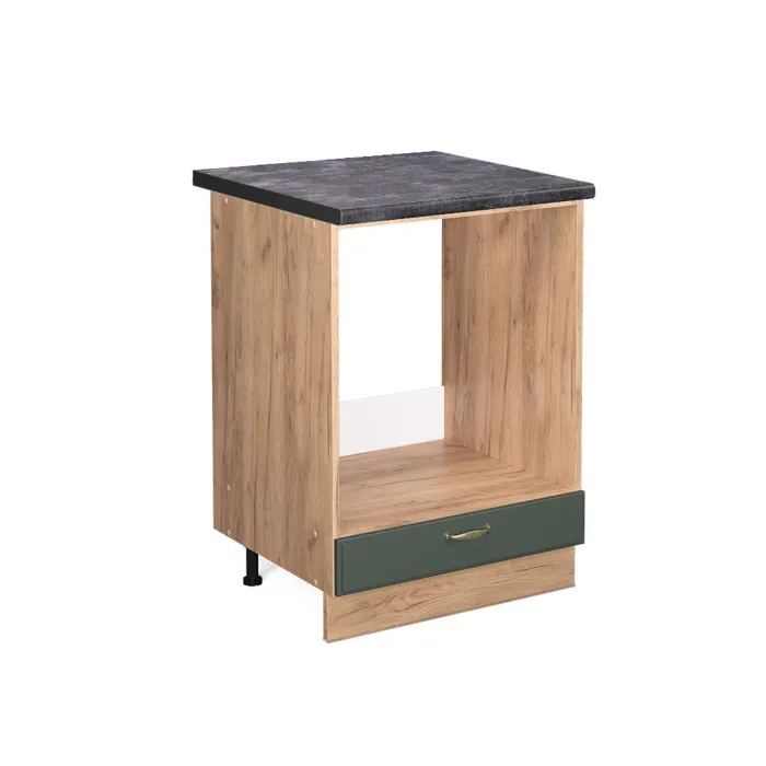 Vicco Meuble pour four Vert Or Campagne/Chêne doré 60cm plan de travail Anthracite