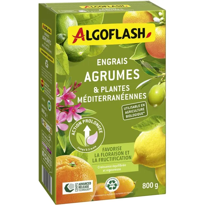 Engrais Algoflash Pour Agrumes Et Plantes Méditerranéennes 800g