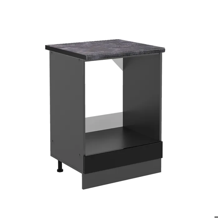 Vicco Meuble pour four Noir Haute brillance/Anthracite 60cm plan de travail Anthracite