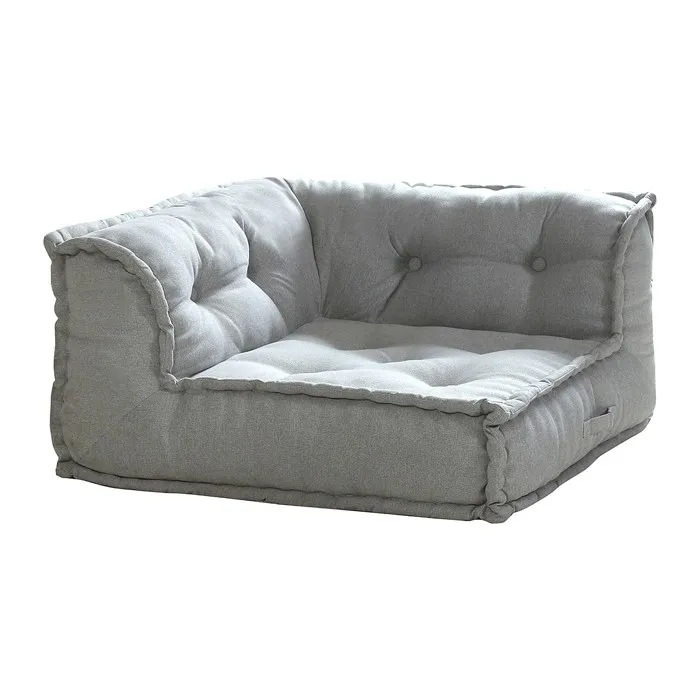 Fauteuil d'angle en tissu gris DIROLA