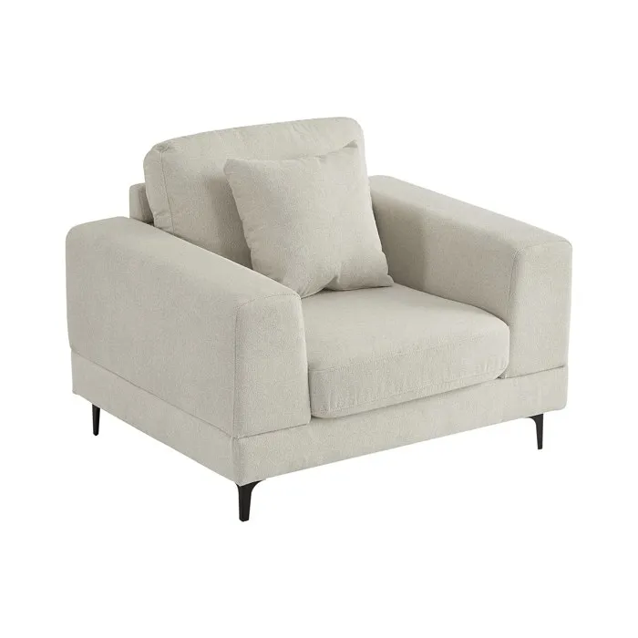Fauteuil en tissu texturé beige JAMOLO