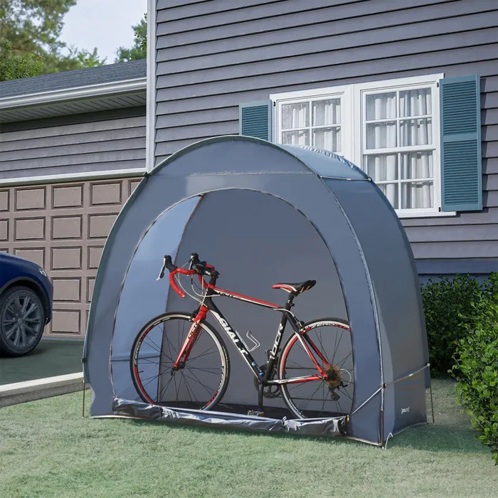 Tente de vélo Bergendal 198 x 84 x 160 cm gris pro.tec