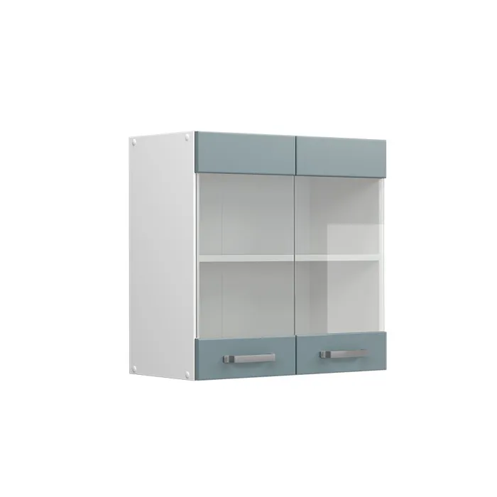 Vicco Meuble de cuisine haut vitré Bleu-gris 60cm