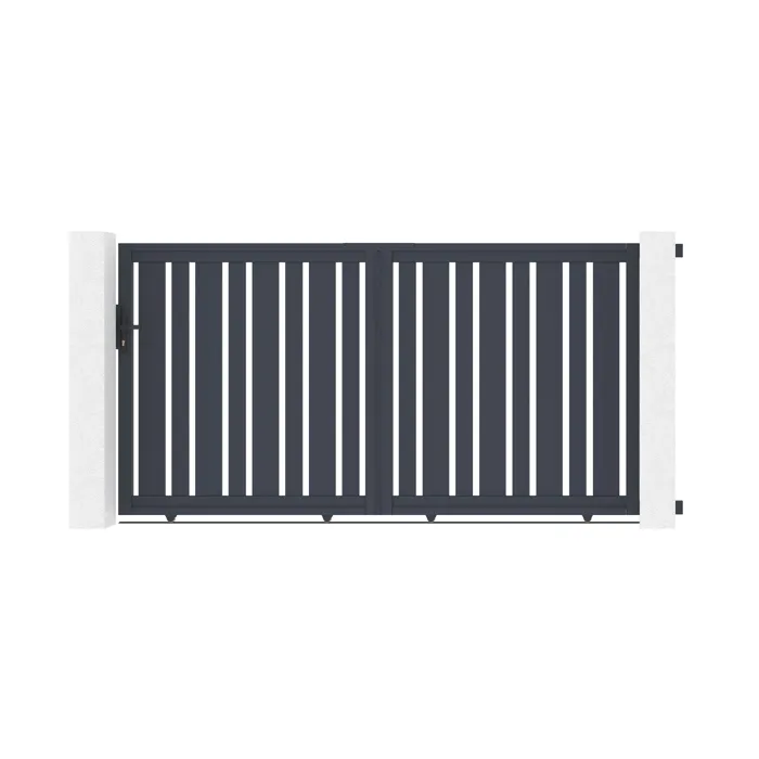 Portail coulissant 3m VEYMONT H.160cm aluminium gris