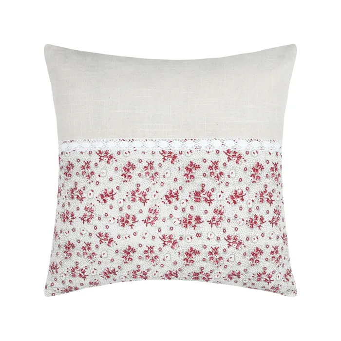 Coussin Carré Fleurs En Coton