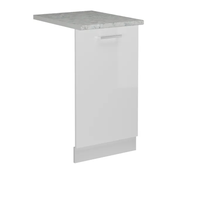 Vicco Panneau de lave-vaisselle Blanc Haute brillance 45cm, PT Marbre