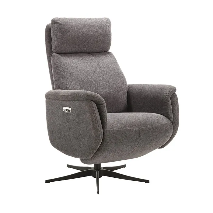 Sintra - Fauteuil Relax Electrique Tissu Gris Foncé Chiné