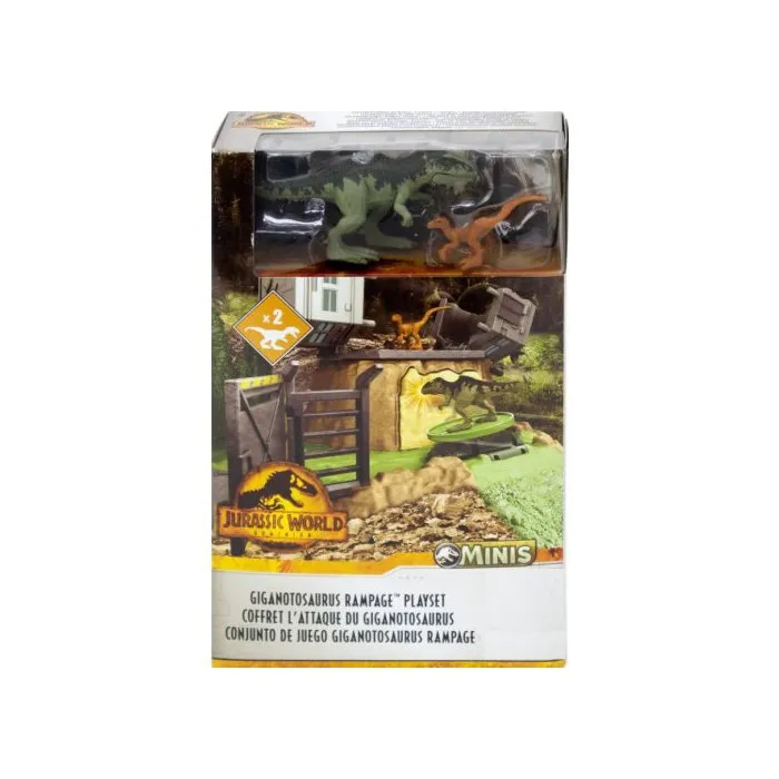 Coffret L'attaque Du Giganotosaurus: 2 Dinosaures Combat + Accessoires - Dino - Jurassic World - Mattel Hff12
