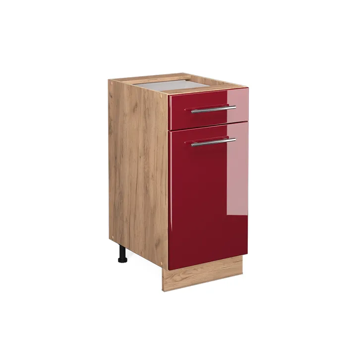 Vicco Meuble cuisine Rouge bordeaux Haute brillance 40cm sans PT