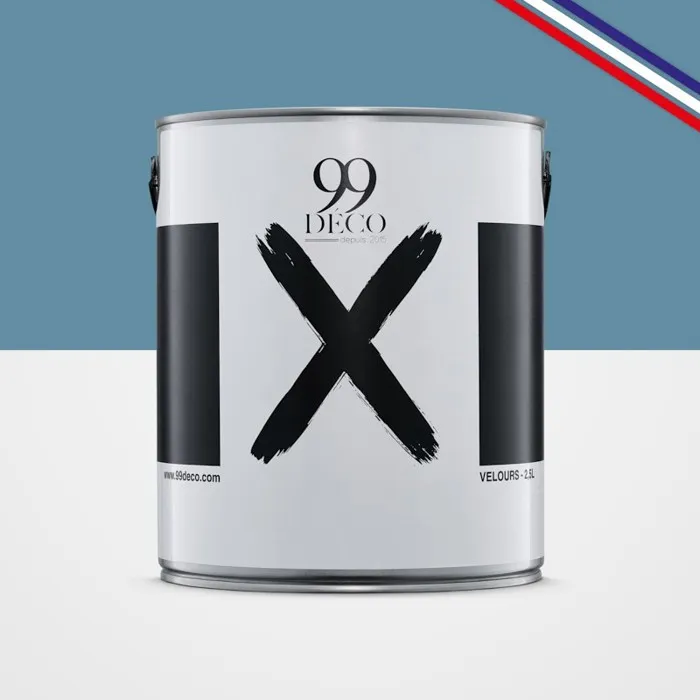 Peinture Mur Velours - Bleu Acier - Interieur - 2,5l