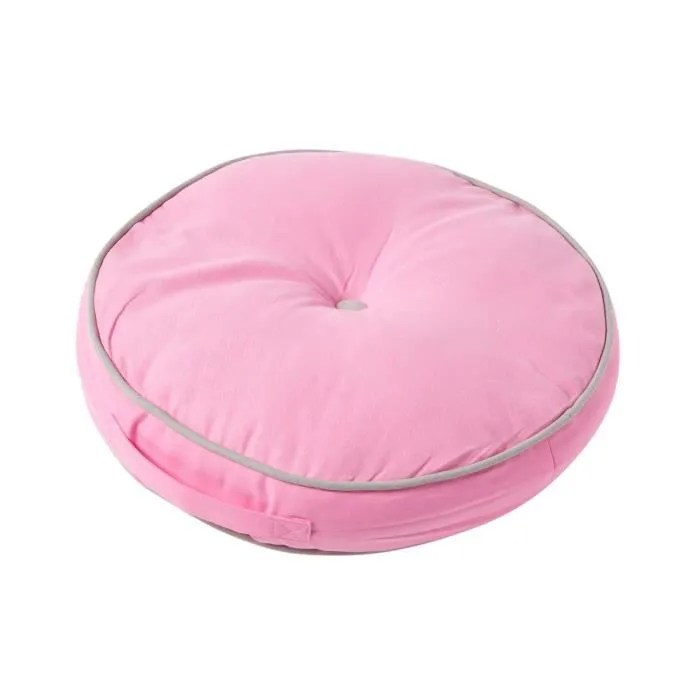 Coussin De Sol Rond Rose Et Gris Ø 43cm - Homescapes