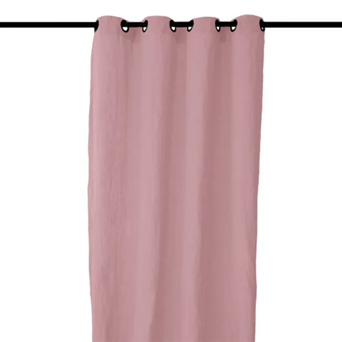 Rideau 8 Œillets 140x280 Cm Opera Deco 50% Lin Et 50% Coton Rose