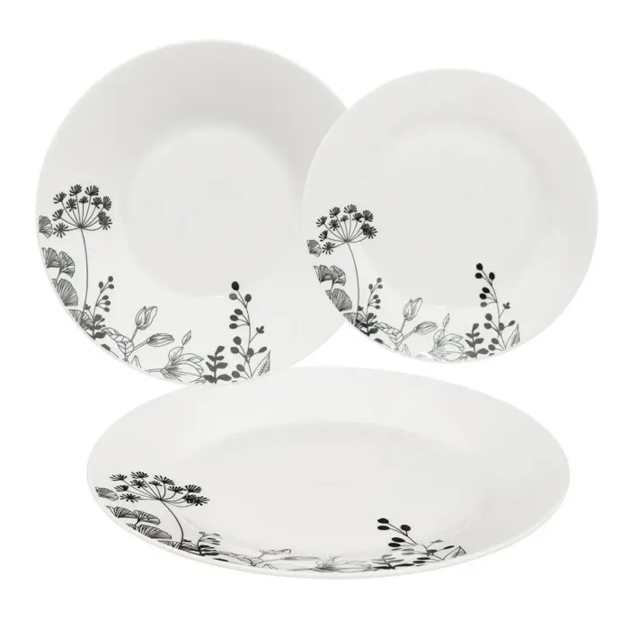 Service 18 Pièces White "floral" - Sg Secret De Gourmet